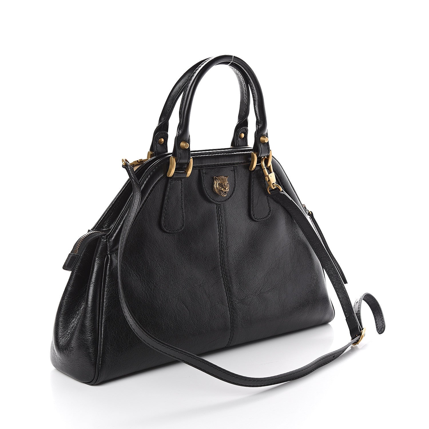 Gucci Calfskin Medium Re(Belle) Top Handle Bag Black 2 of 8