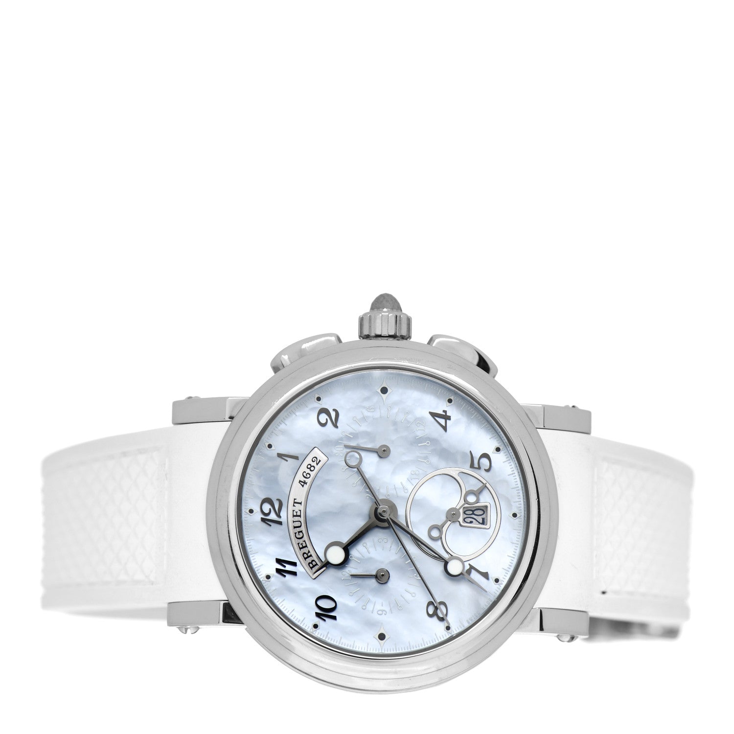Breguet Stainless Steel Rubber Blue Mother of Pearl 35mm Marine Chronograph Automatic Watch 8827ST/59/586 2 of 4
