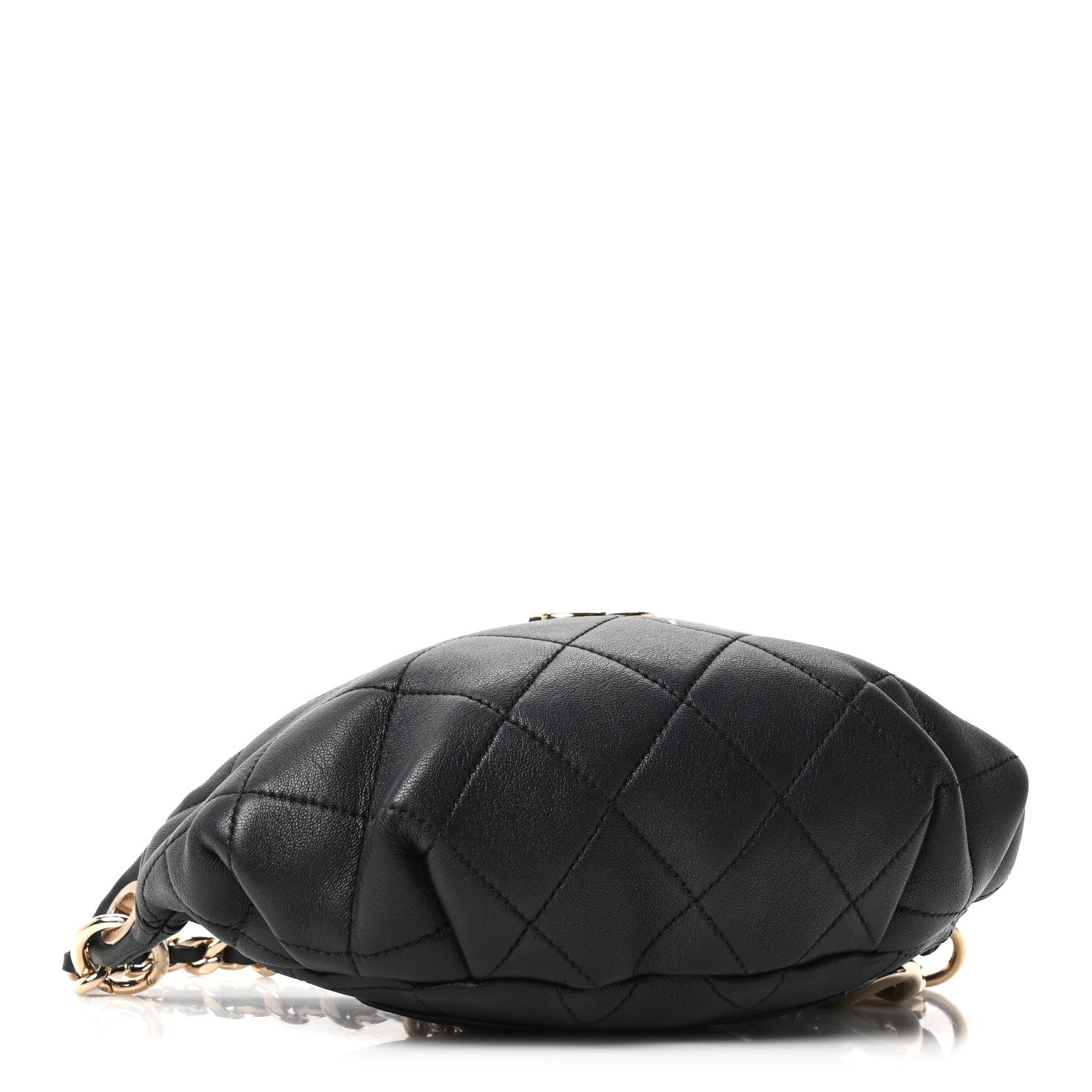 Chanel Lambskin Quilted Resin Bi-Color Waist Bag Fanny Pack Black 3 of 9