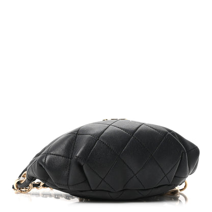 Chanel Lambskin Quilted Resin Bi-Color Waist Bag Fanny Pack Black 3 of 9