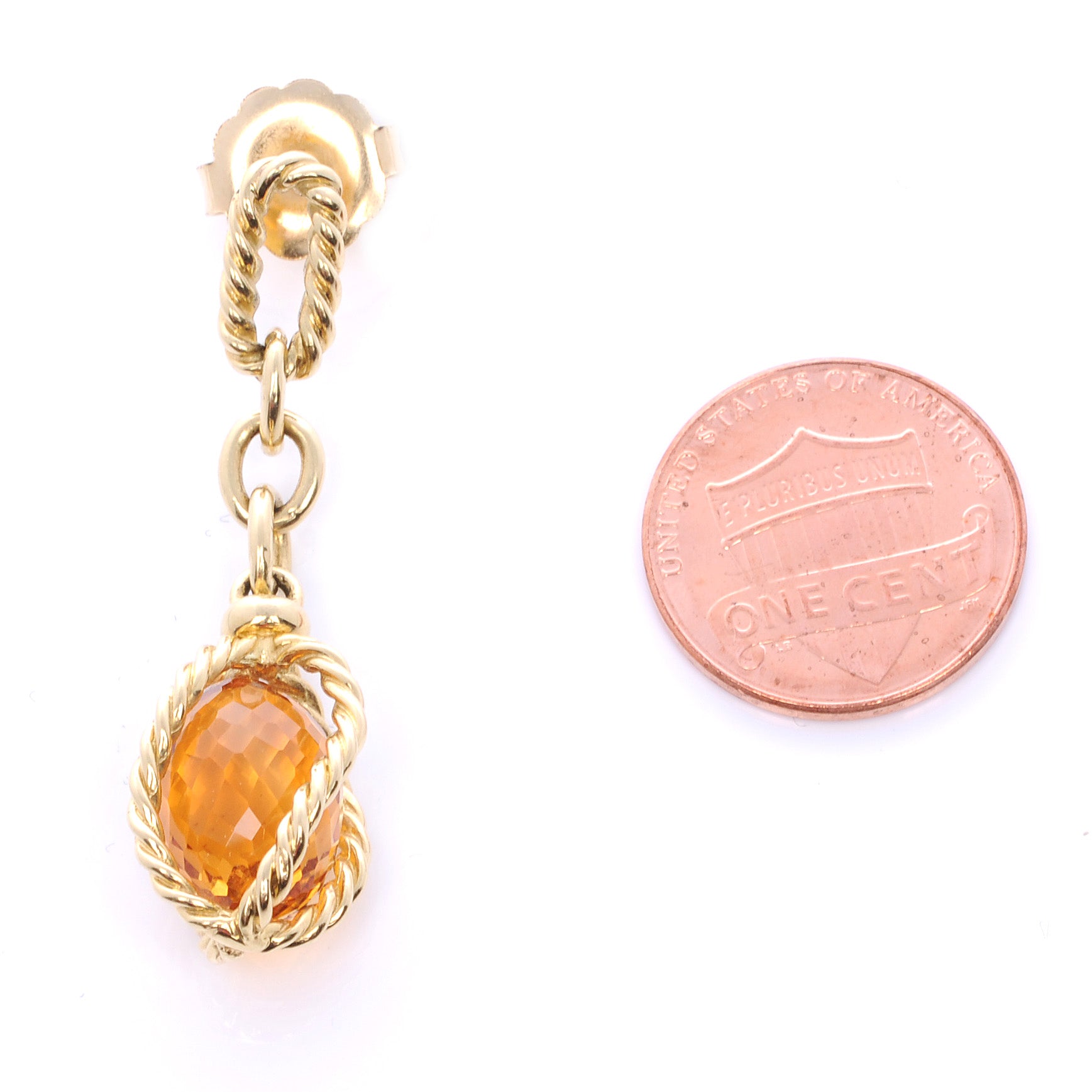 David Yurman 18k Citrine Dangle Twist Earrings 2 of 5