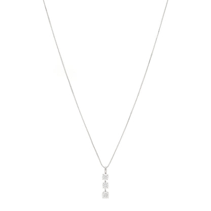 Parker & West by FASHIONPHILE Platinum Diamond 1.03ctw Graduate Triple Drop Pendant Necklace 1 of 6