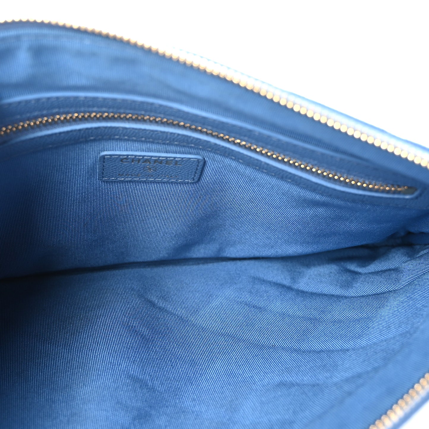 Caviar Quilted Medium Cosmetic Case Blue