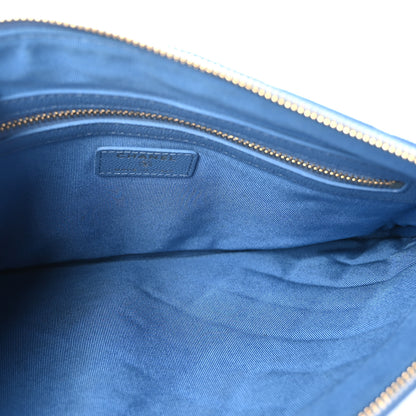 Chanel Caviar Quilted Medium Cosmetic Case Blue 5 of 7