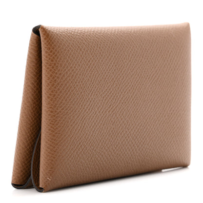 Hermes Epsom Calvi Duo Card Case Gold 3 of 8