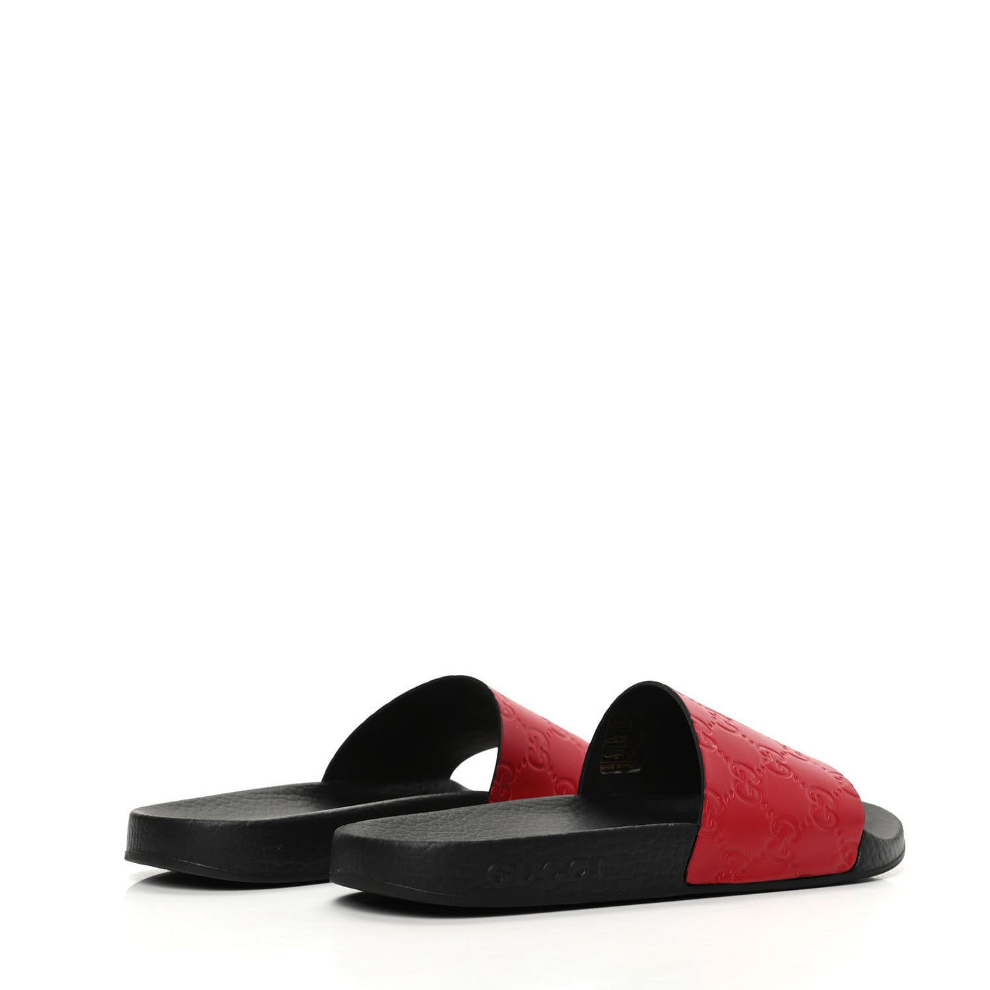 Guccissima Signature Womens Slide Sandals 36 Hibiscus Red