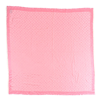 Louis Vuitton Silk Wool Monogram Denim Shawl Rose Petale 1 of 3