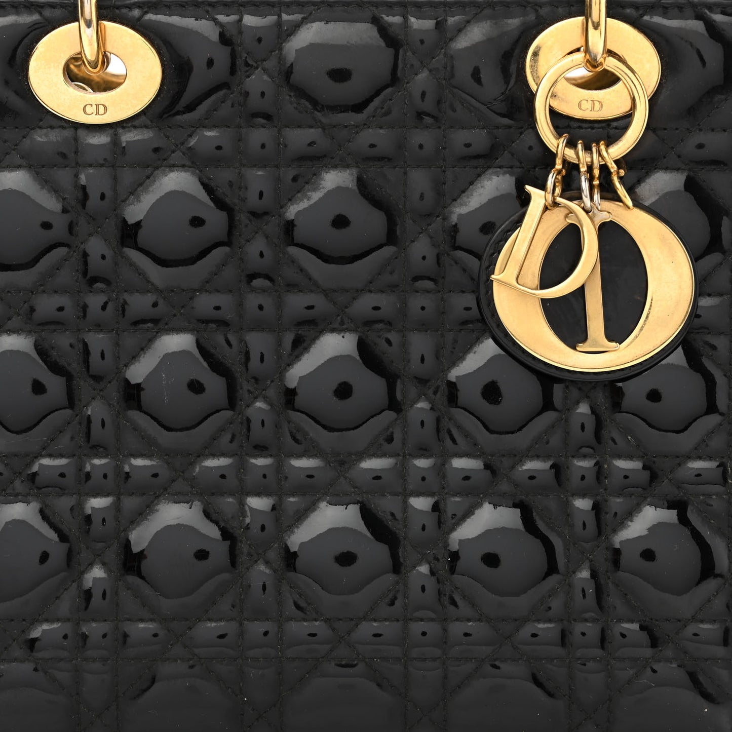 Patent Cannage Medium Lady Dior Black