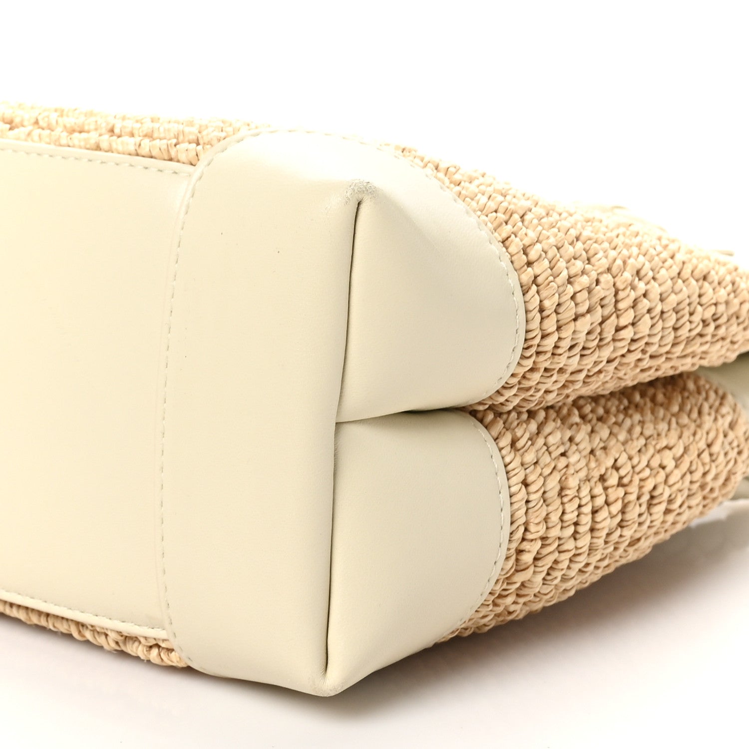 Bottega Veneta Raffia Lambskin Torchon Small Andiamo Shoulder Bag Sea Salt Natural 9 of 9