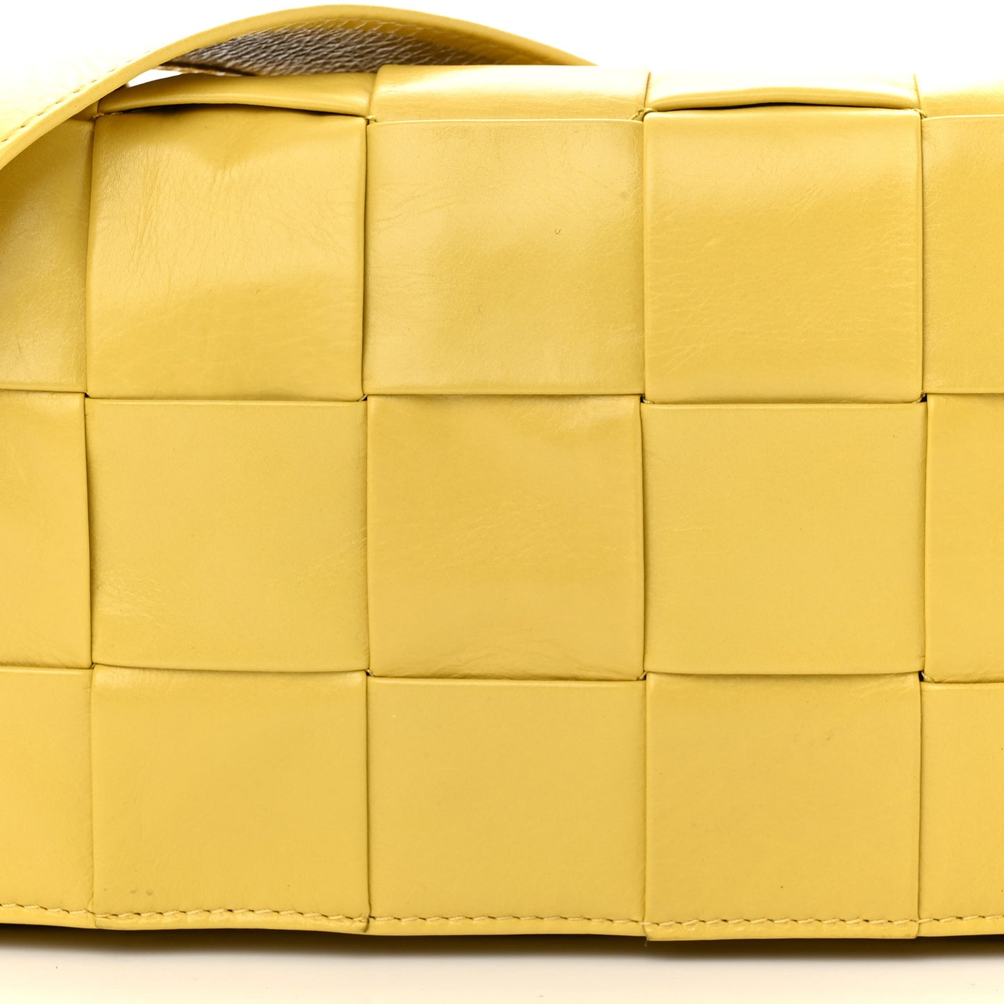 Paper Calfskin Intrecciato Stretch Cassette Buttercup