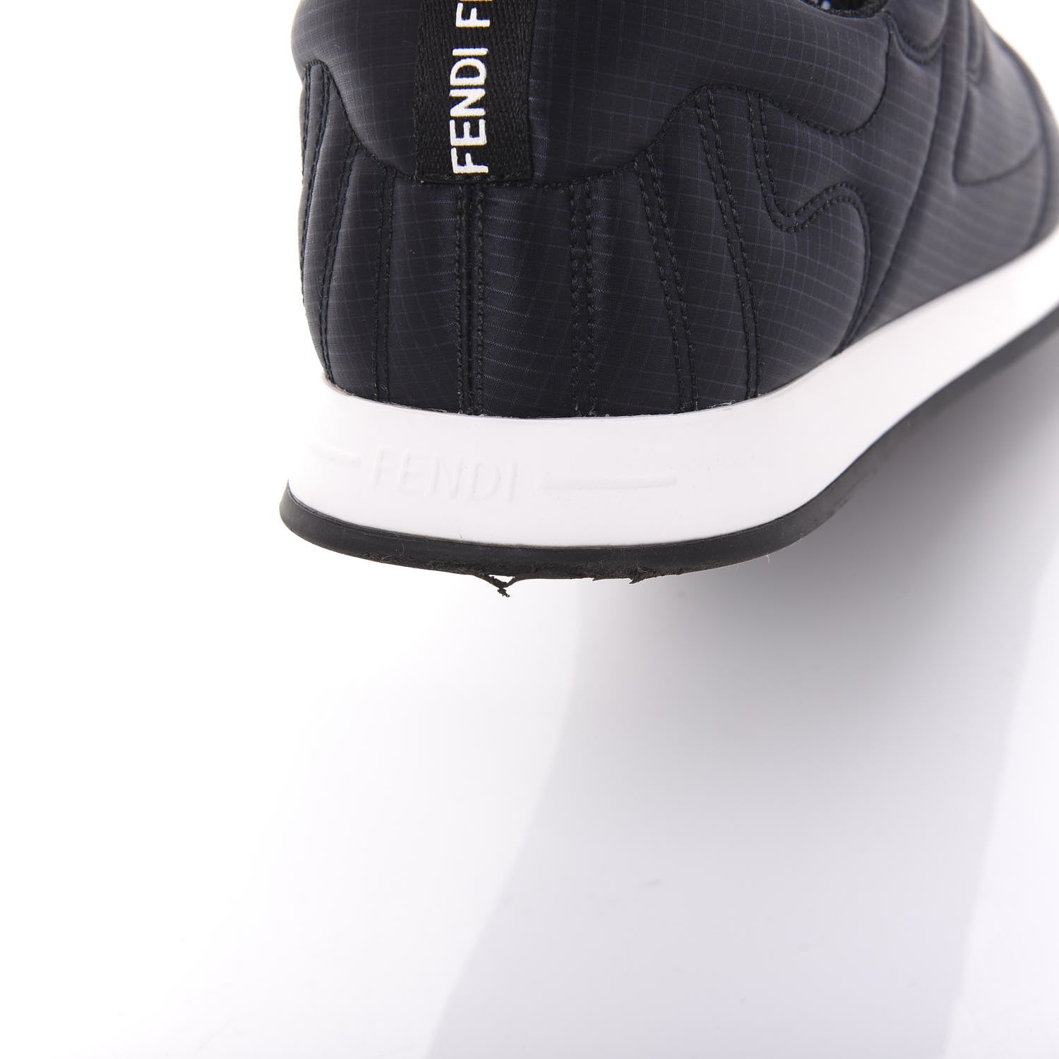 Fendi Nylon Womens FFreedom Sneakers 41 Blue Scuro Black White 9 of 11