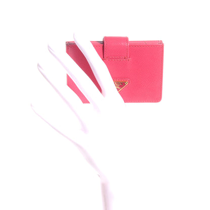 Prada Saffiano Oro Gusseted Card Holder Peonia 2 of 8