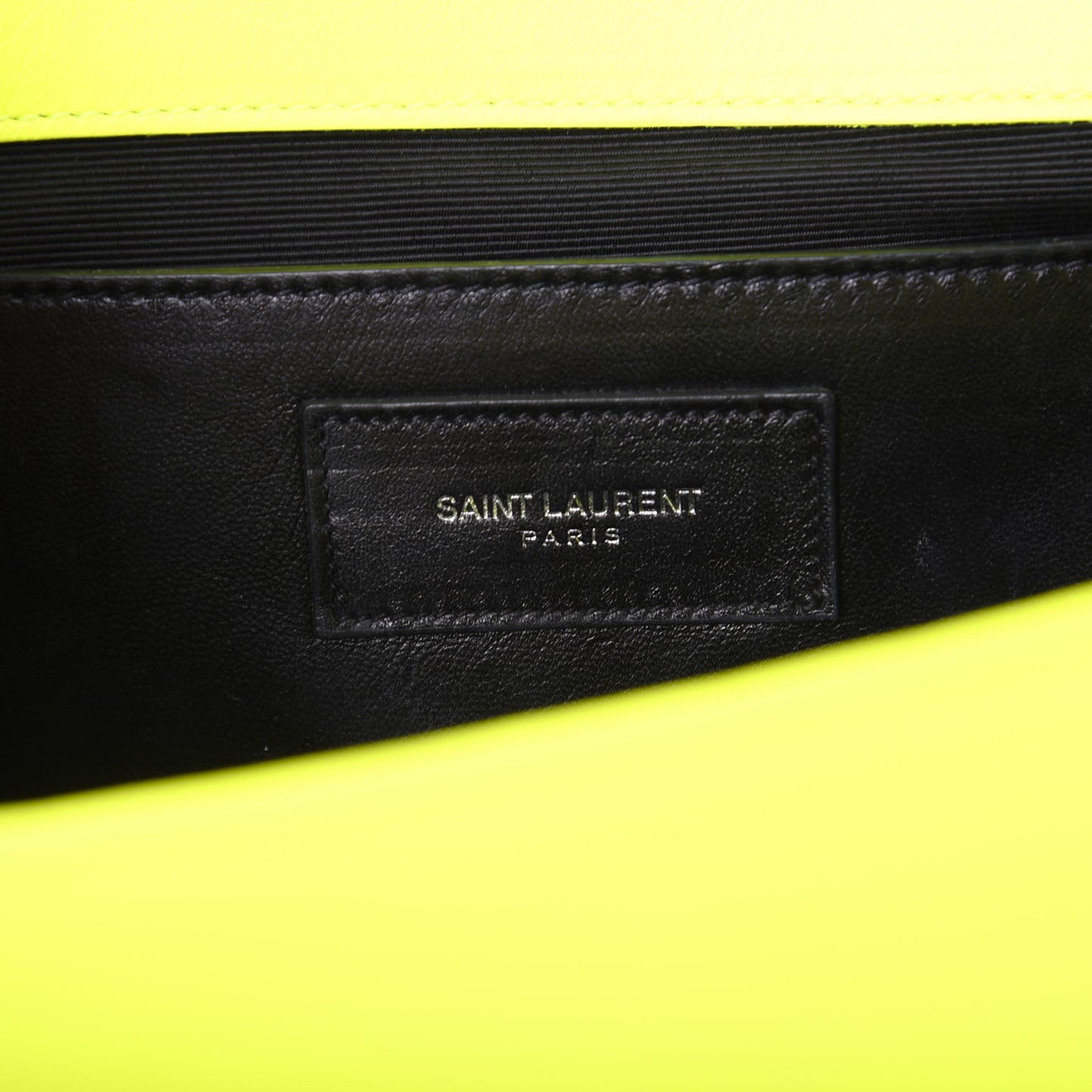 Calfskin Classic Monogram Clutch Neon Yellow