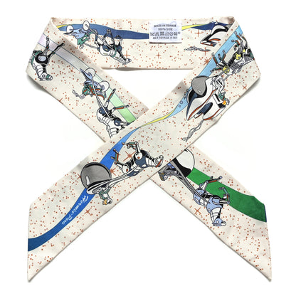Hermes Silk Space Derby Twilly Creme Bleu Multicolor 1 of 5