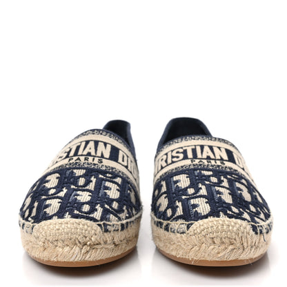 Christian Dior Oblique Embroidered Granville 15mm Espadrilles 39.5 Deep Blue 2 of 7