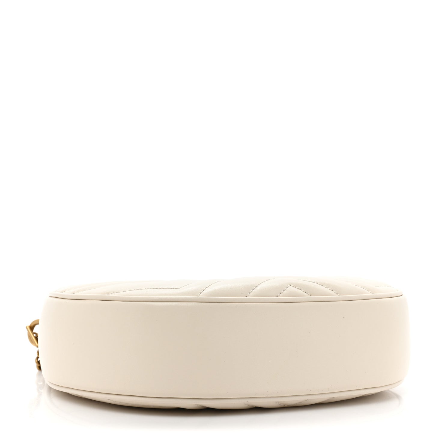 Calfskin Matelasse Chevron Mini GG Marmont Half Moon Hobo Mystic White