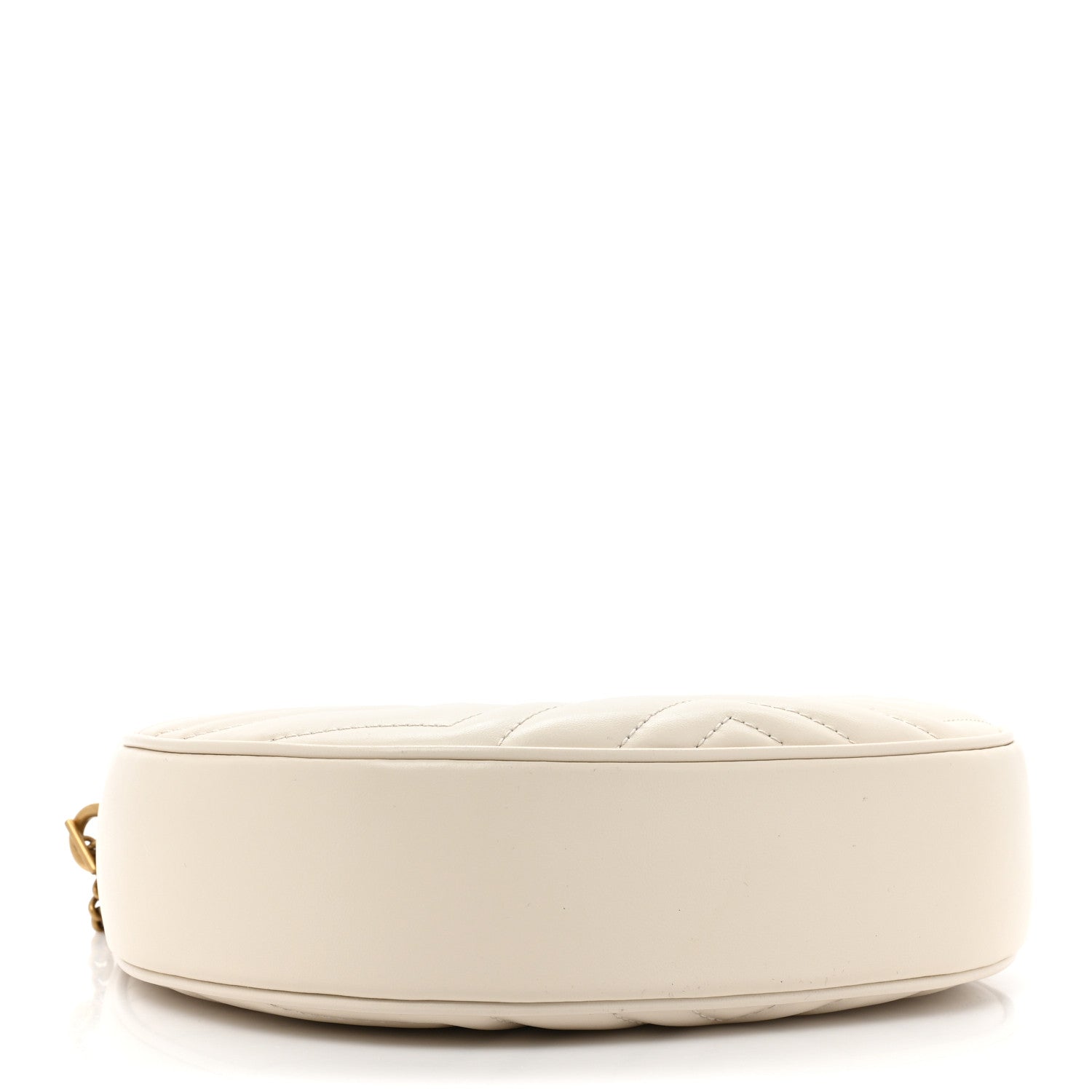 Gucci Calfskin Matelasse Chevron Mini GG Marmont Half Moon Hobo Mystic White 4 of 14