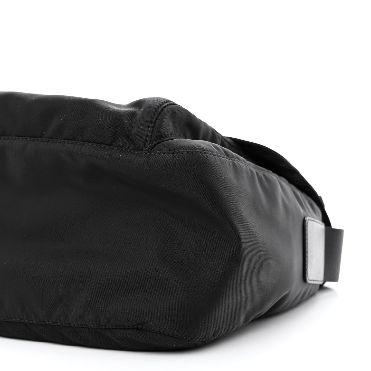 Tessuto Nylon Saffiano Double Buckle Messenger Shoulder Bag Black