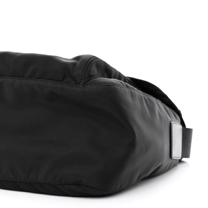 Prada Tessuto Nylon Saffiano Double Buckle Messenger Shoulder Bag Black 11 of 12