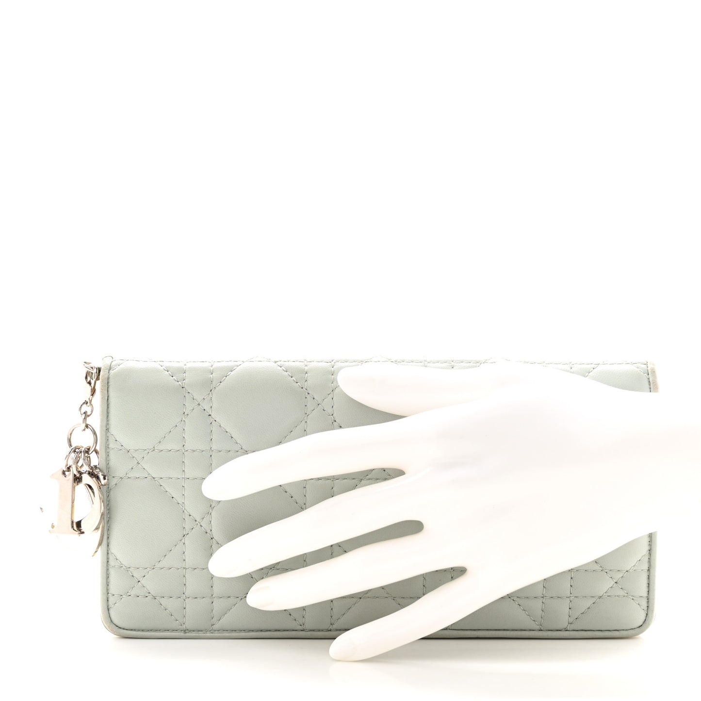 Lambskin Cannage Lady Dior Wallet Organizer Blue Pink Yellow
