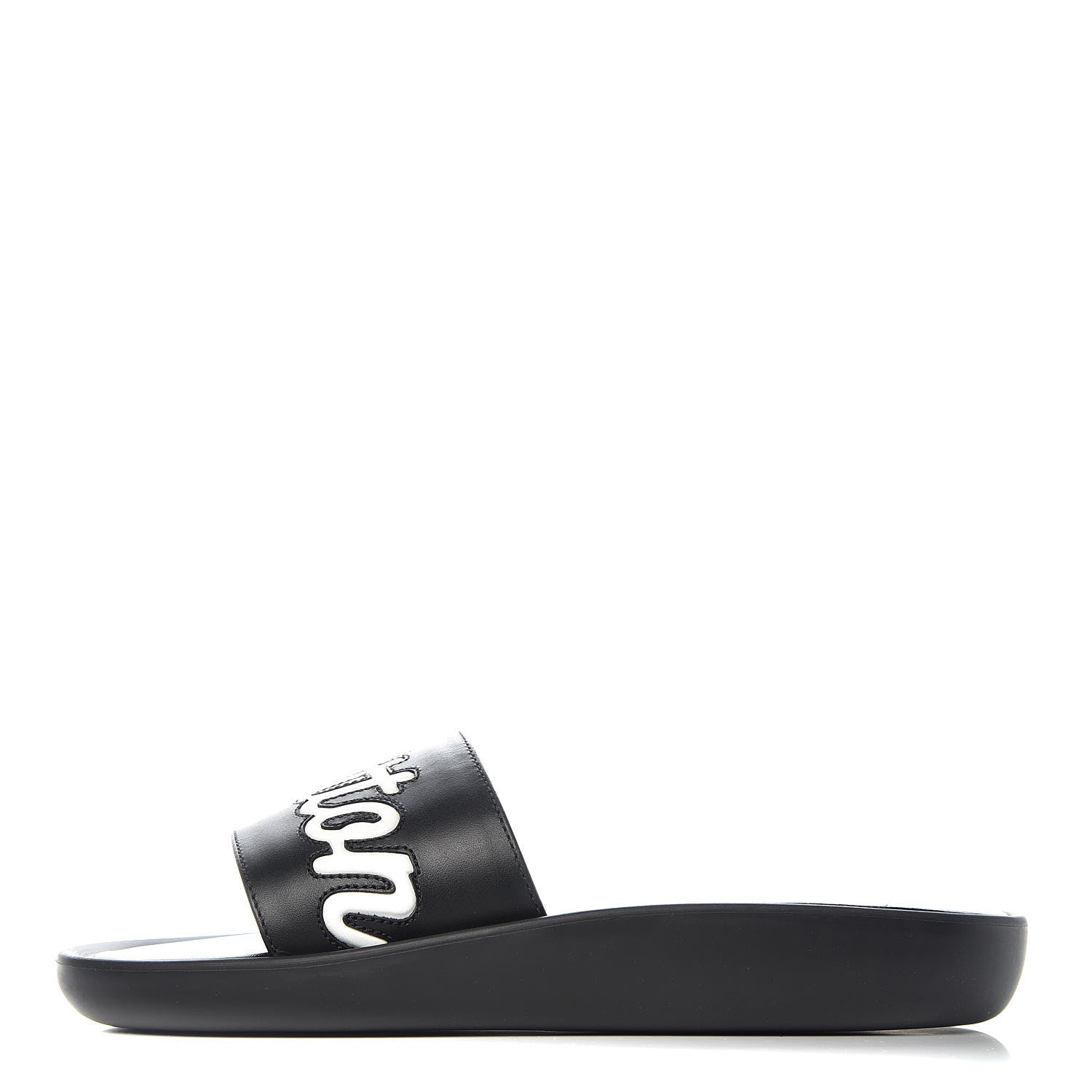 Louis Vuitton Calfskin Logo Sunbath Slide Sandals 36 Black 1 of 8