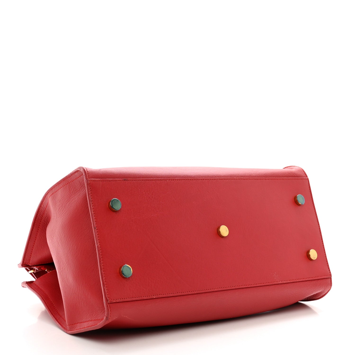 Saint Laurent Calfskin Small Monogram Cabas Lipstick Red 4 of 10