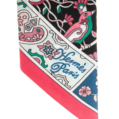 Hermes Silk Au Pays Des Oiseaux Fleurs Twilly 5 of 5