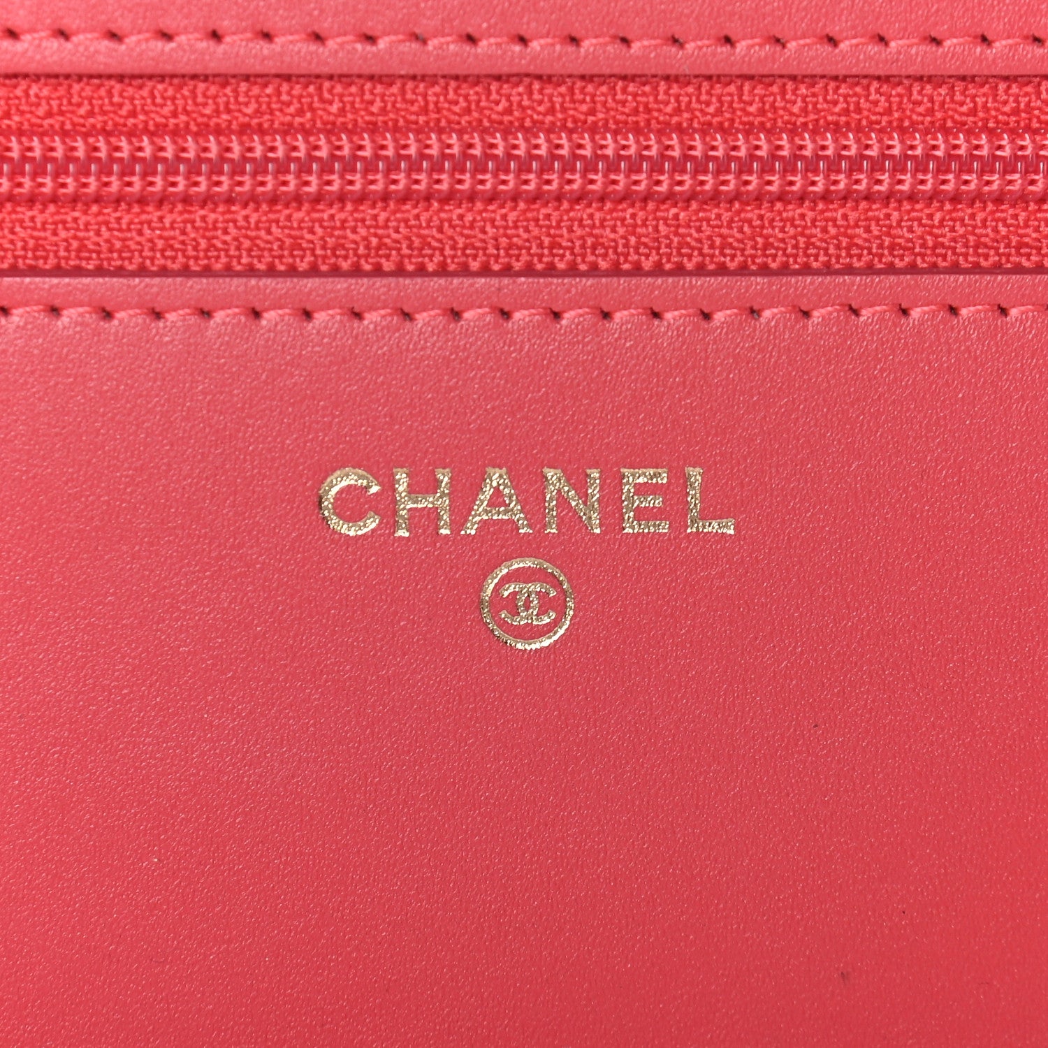 Chanel Caviar Timeless CC Wallet On Chain WOC Coral 6 of 11