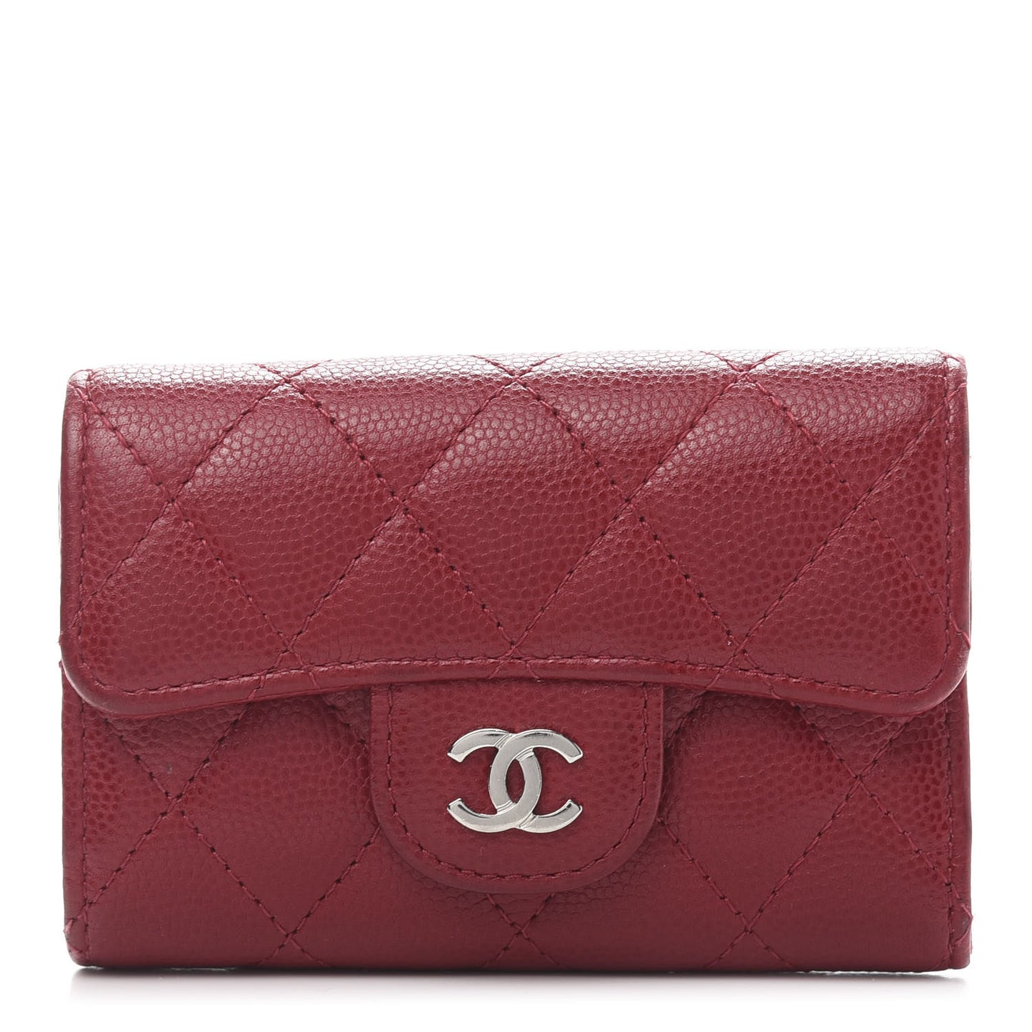 Caviar Quilted 4 Key Holder Red