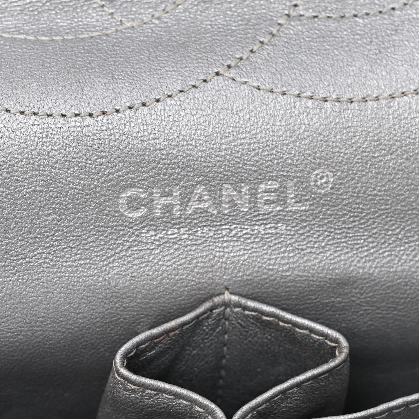 Metallic Aged Calfskin Quilted 2.55 Reissue 227 Flap Silver