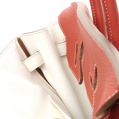 Hermes Togo Horseshoe Birkin 35 Sanguine White 14 of 42
