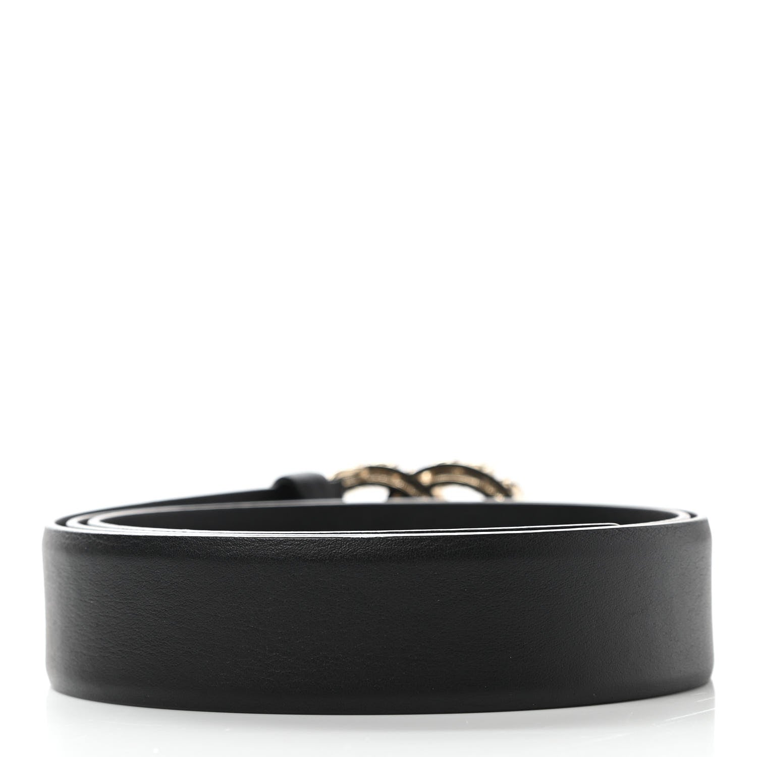 Chanel Calfskin Pearl Crystal CC Belt 85 34 Black 2 of 5