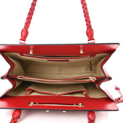 Valentino Garavani Vitello Demetra Satchel Red 5 of 9