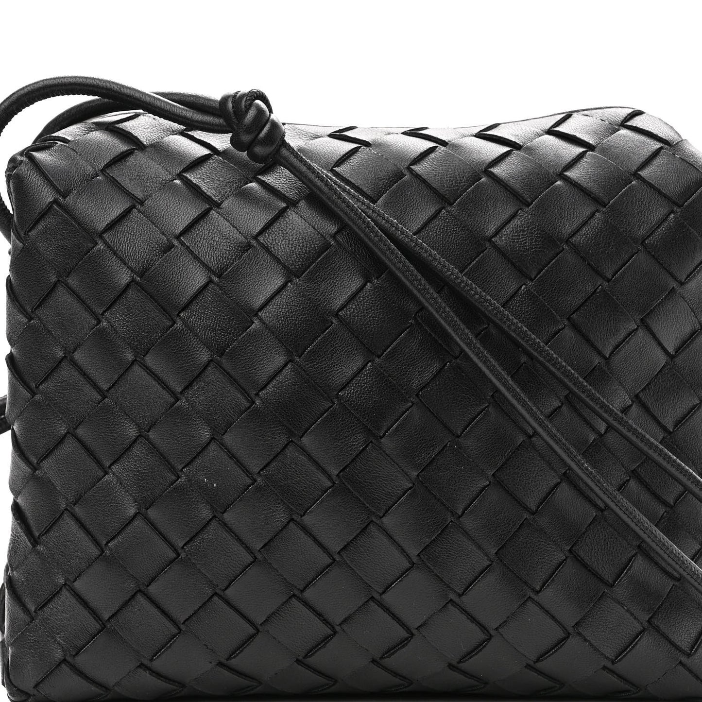 Nappa Intrecciato Small Loop Camera Bag Black