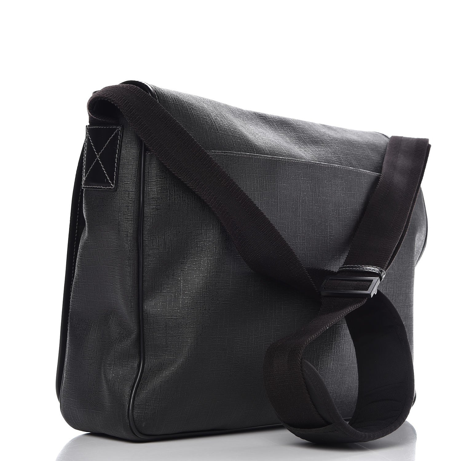 Gucci Coated Canvas Interlocking G Large Flap Messenger Bag Black 3 of 11