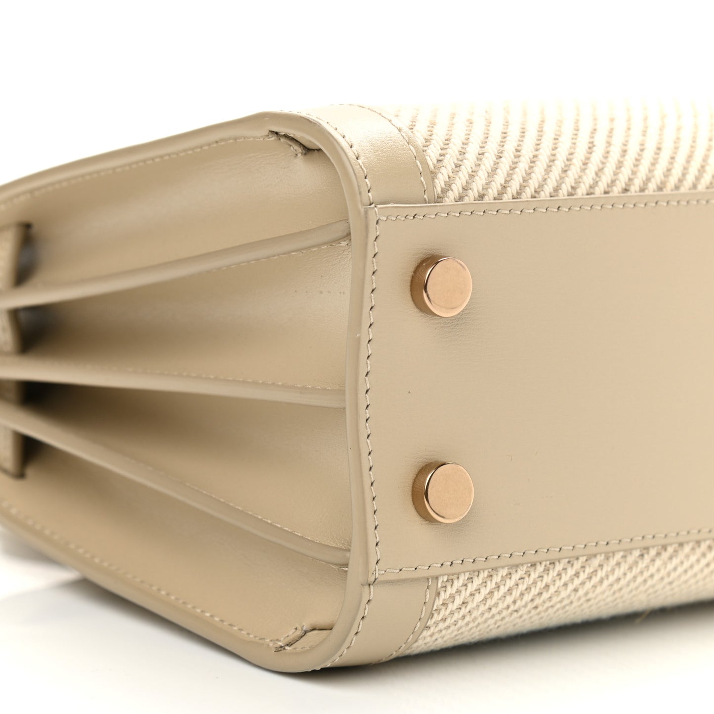 Smooth Calfskin Canvas Nano Sac de Jour Beige