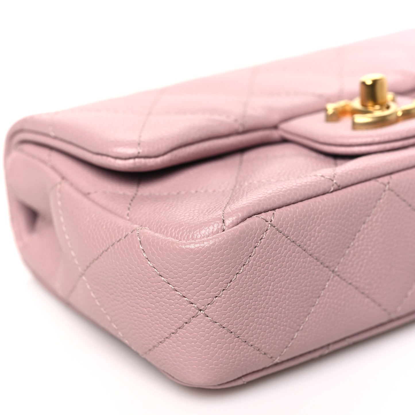 Caviar Quilted Mini Rectangular Sweetheart Flap Lilac