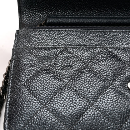 Chanel Iridescent Caviar Quilted Wallet on Chain WOC Blue 12 of 12