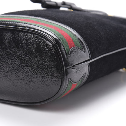 Gucci Suede Patent Web Small Ophidia Bucket Bag Black 10 of 10