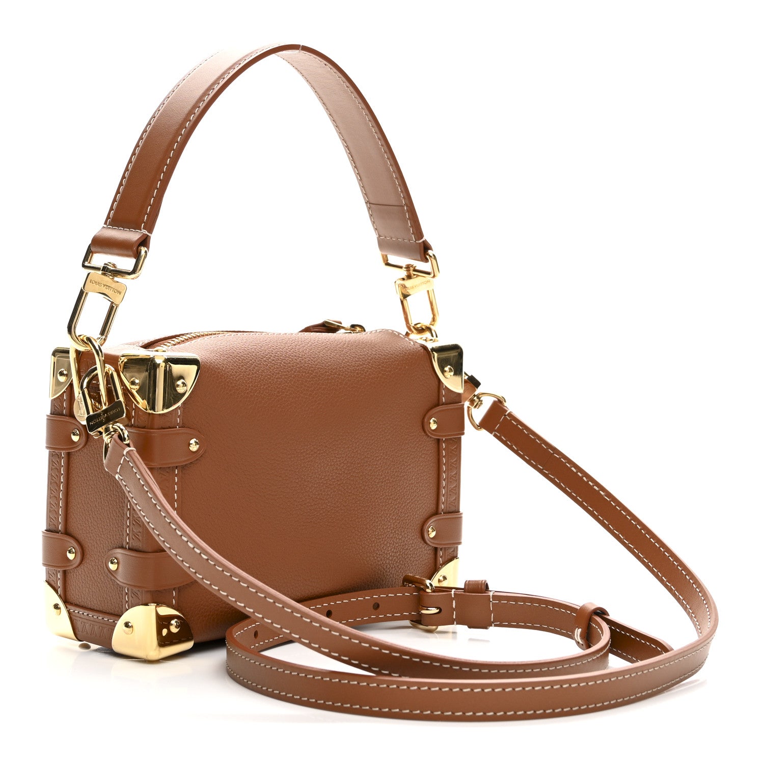 Louis Vuitton Grained Calfskin Side Trunk PM Cognac 3 of 9