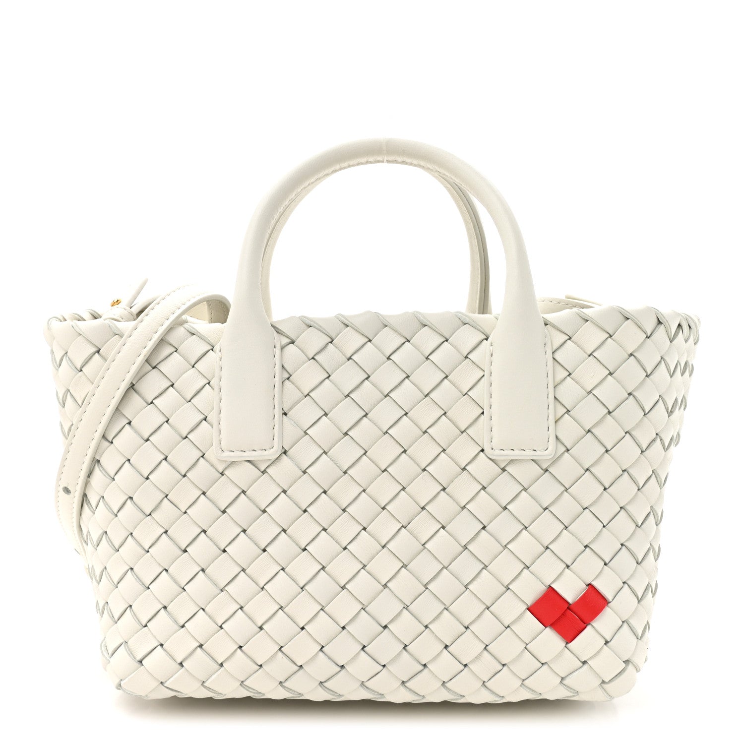 Bottega Veneta Nappa Intrecciato Mini Heart Cabat White 1 of 10