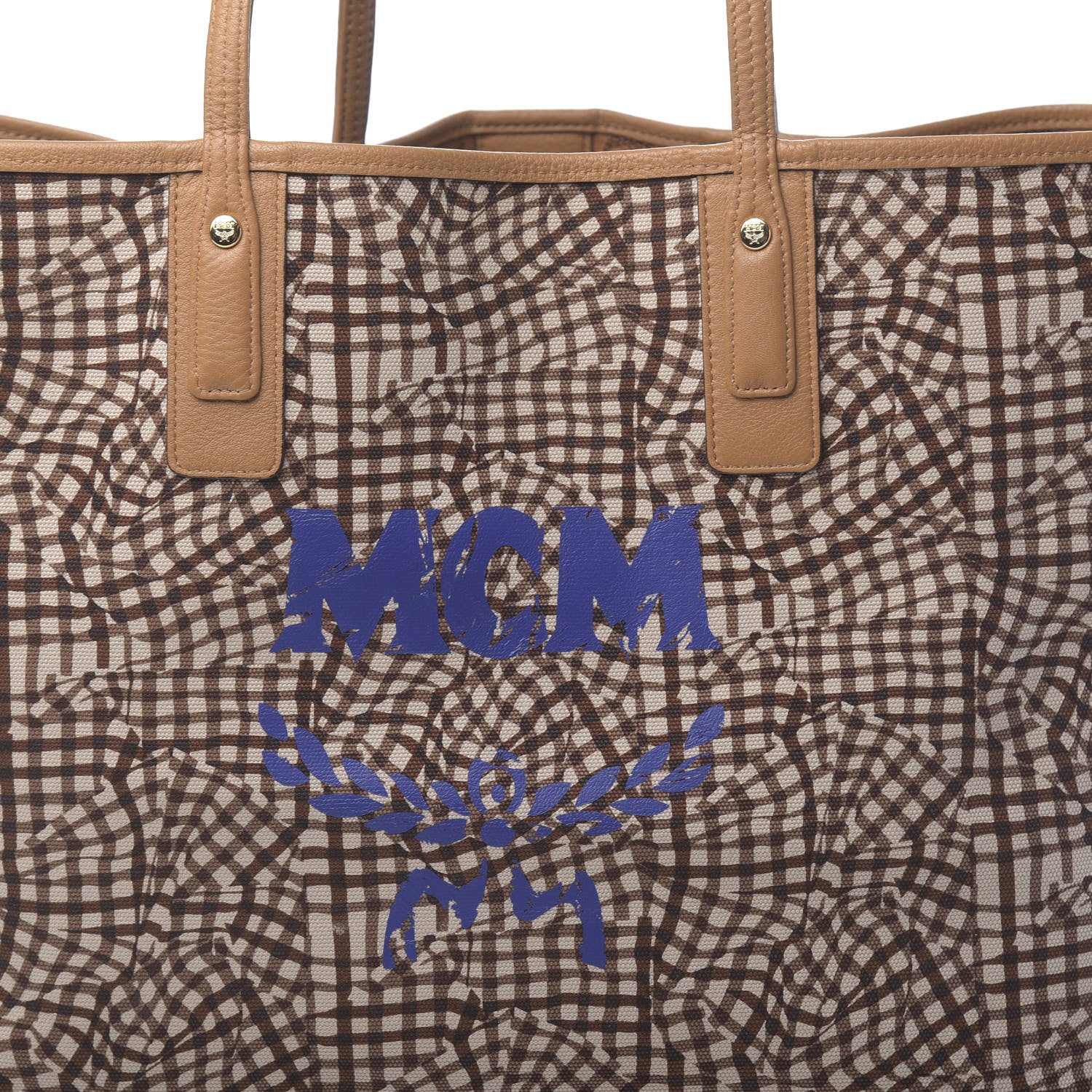 MCM Visetos Large Liz Reversible Shopper Tote Cognac 12 of 15