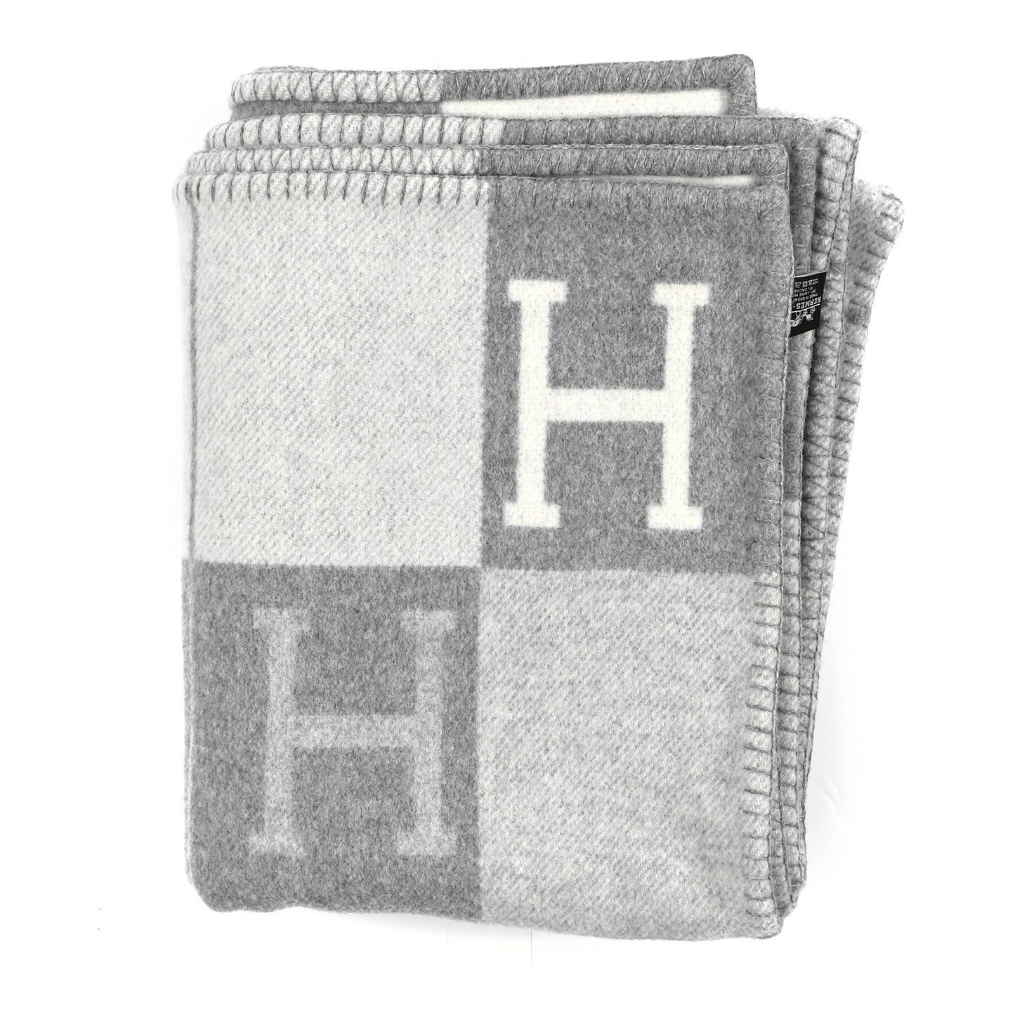 Wool Cashmere Avalon III Blanket Ecru Gris Clair