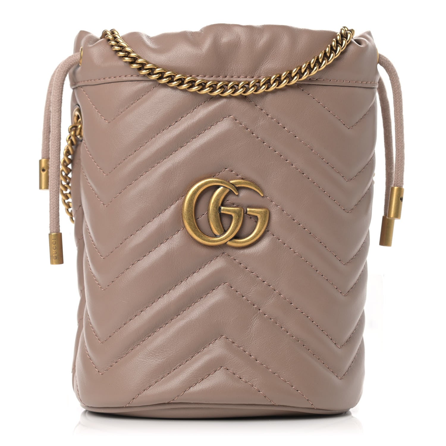 Gucci Calfskin Matelasse Mini GG Marmont 2.0 Bucket Bag Porcelain Rose 1 of 9