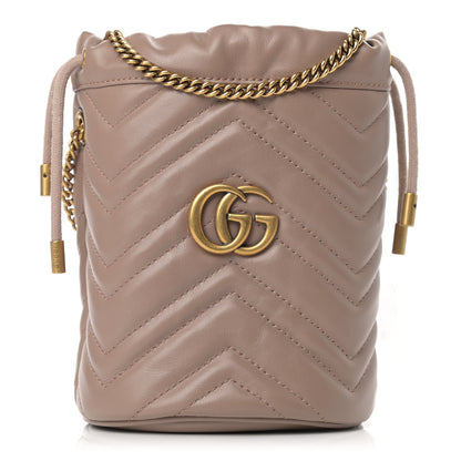 Gucci Calfskin Matelasse Mini GG Marmont 2.0 Bucket Bag Porcelain Rose 1 of 9
