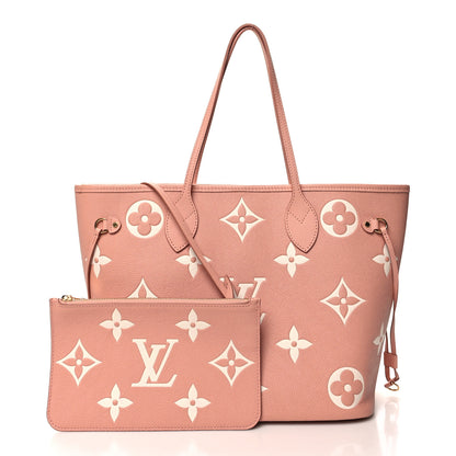 Louis Vuitton Empreinte Monogram Giant Neverfull MM Trianon Pink Cream 3 of 11