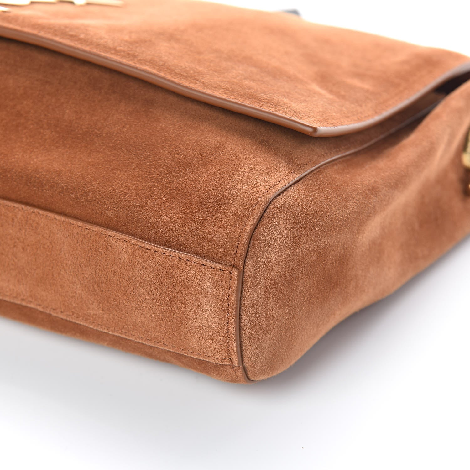 Saint Laurent Smooth Calfskin Suede Medium Reversible Monogram Kate Satchel Light Ochre 14 of 14