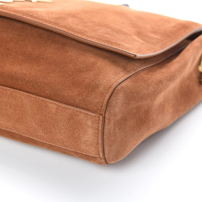 Saint Laurent Smooth Calfskin Suede Medium Reversible Monogram Kate Satchel Light Ochre 14 of 14