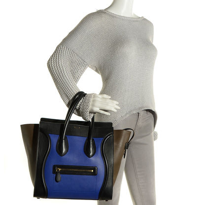 Celine Smooth Calfskin Mini Tri-Color Luggage Indigo 2 of 7