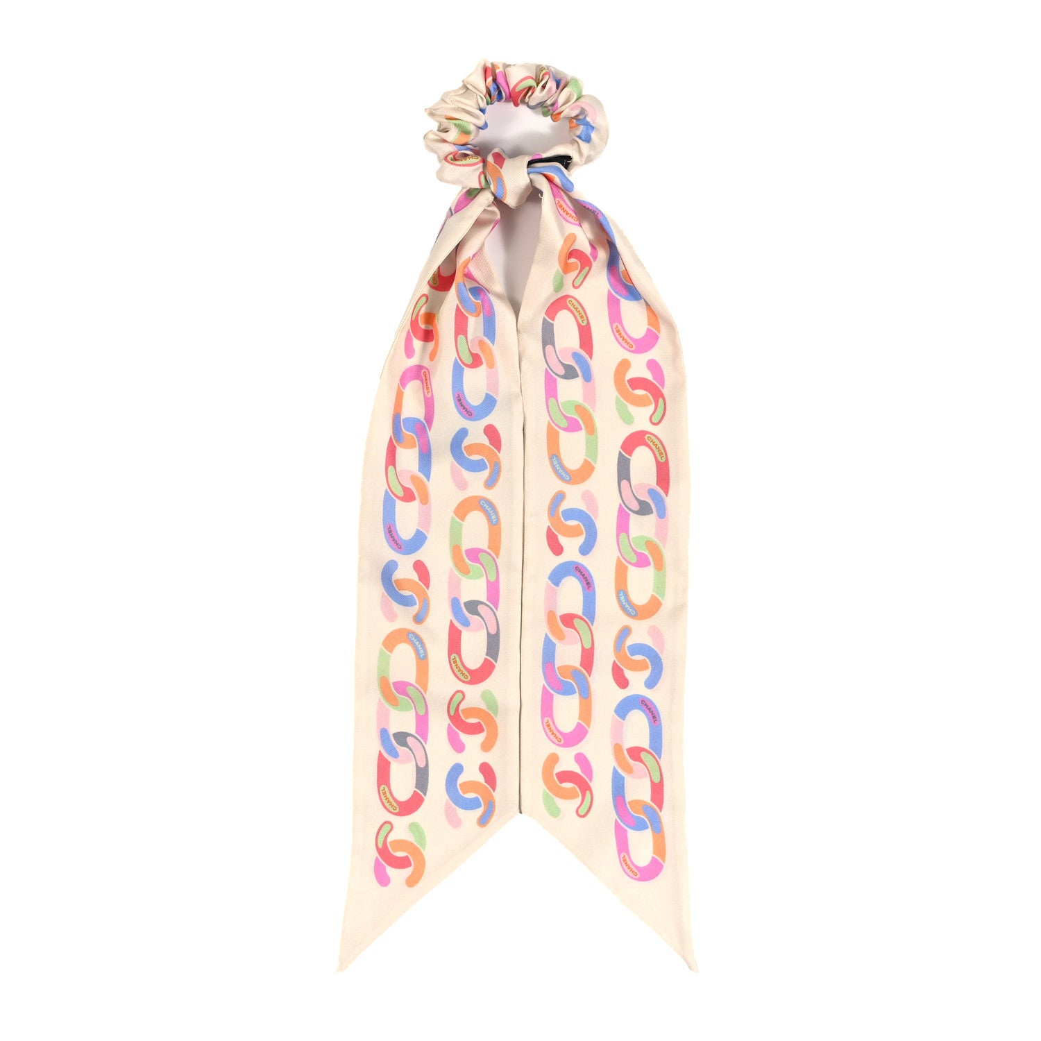 Chanel Silk CC Twilly Hair Tie White Multicolor 2 of 4